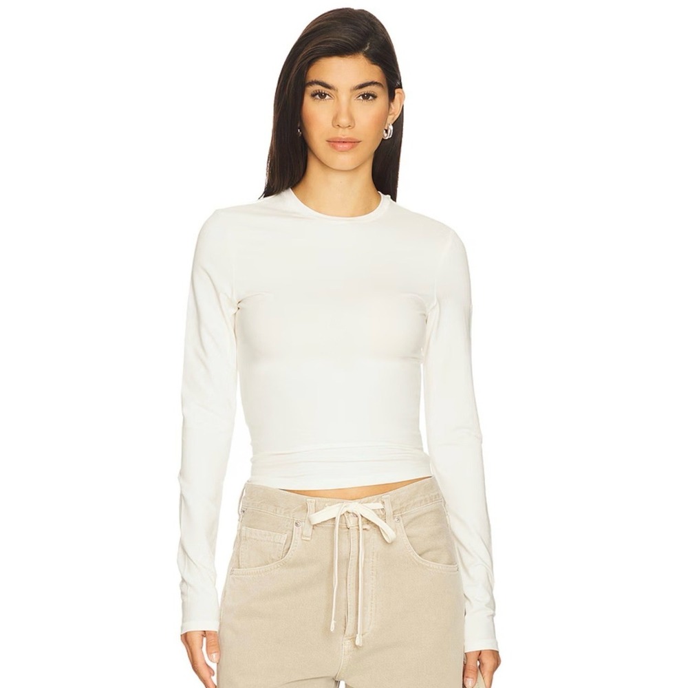 SKIMS Bone Cotton Jersey Long Sleeve Tee T-Shirt XXS AP-TSH-0647